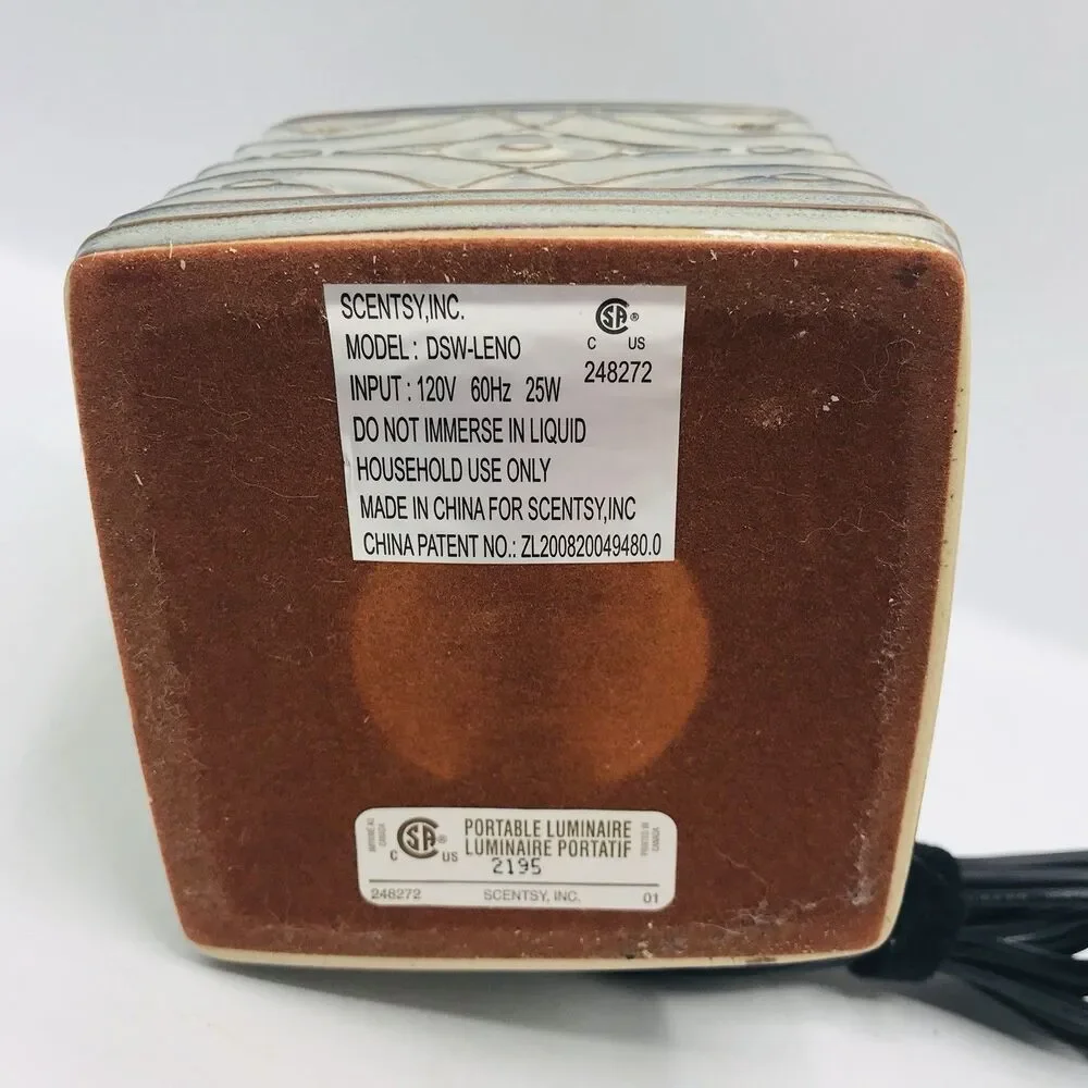 Scentsy LENORE Retired Blue Green Full Size Warmer DSW-LENO with Wax Tested